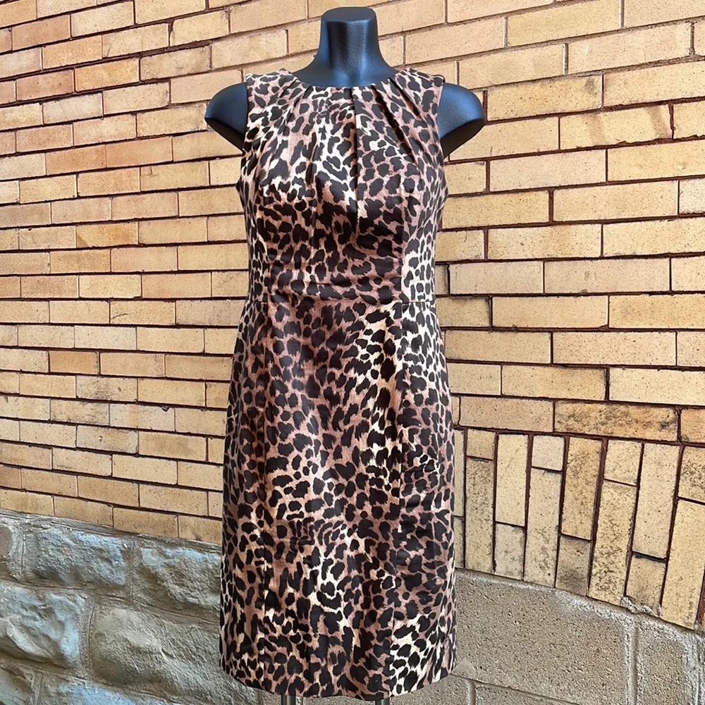 Michael Kors Leopard Print Sheath Dress Size 4